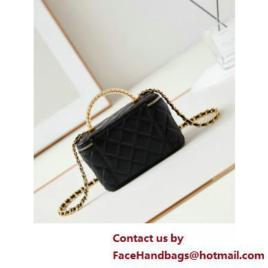 Chanel Lambskin, Resin  &  Gold-Tone Metal Clutch with Chain Bag AP3820 Black 2025